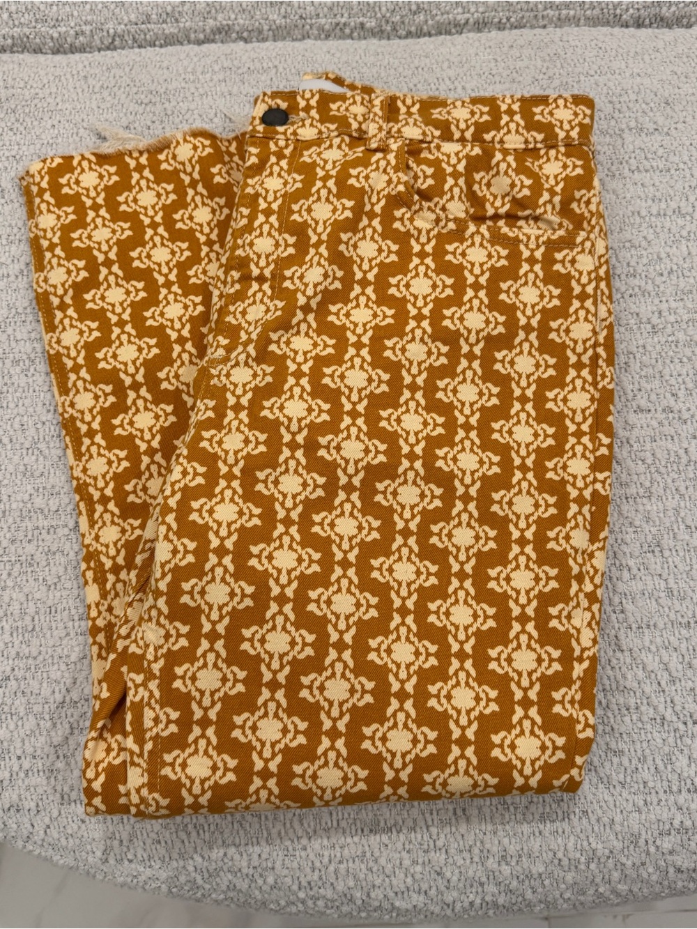 Zara Women's Retro Patterned High Rise Pants - Picture 2 of 5